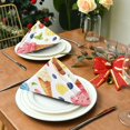 thumbnail image 6 of Iauyy Satin Napkins Set of 4- Multicolor Ice Cream Print DIY Printing Decoration Cloth Napkin- Easy Care for Home/Party, 6 of 8