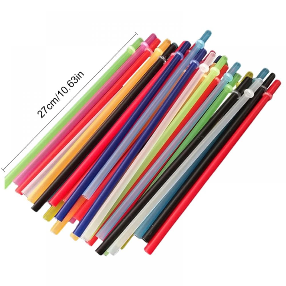 32 Pieces Reusable Plastic Straws Fit for Mason Jars, Tumblers, 10.25  Inches Extra Long Rainbow Colored Unbreakable Drinking Straws with 2  Cleaning