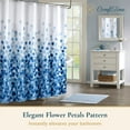 thumbnail image 4 of ComfiTime Shower Curtain - Heavy Duty Mildew-Resistant Fabric Bathroom Curtain, Waterproof, Machine-Washable, Weighted Hem, Rose Petal Floral Design, 72" W x 72” H,Blue, 4 of 10