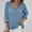 Blue, variant on Olyvenn Womens Cotton Linen Shirts 2025 Summer Button Down V Neck 3/4 Sleeve Tops Vacation Beach Blouses Casual Loose Tops Blue XXL