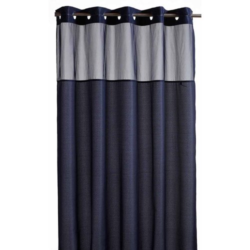 Hookless Navy Fabric Shower Curtain 71x7