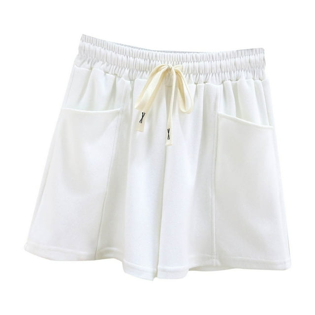 FNFYFH Clearance Womens Sporty Loose Fit Solid Color Summer Training Shorts Comfortable Gym Shorts,White