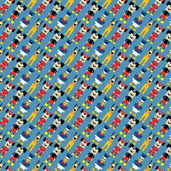 Disney Crossy Road 65724 Mickey And Friends 100% Cotton Fabric By The Yard