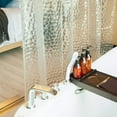 thumbnail image 2 of Cortina de ducha transparente de EVA con cubo de agua, forro impermeable con 3 imanes para baño, 183 x 183 cm, 2 of 5