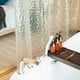 thumbnail image 2 of Cortina de ducha transparente de EVA con cubo de agua, forro impermeable con 3 imanes para baño, 183 x 183 cm, 2 of 5