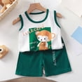 thumbnail image 2 of TOWED22 Baby Clothes Toddler Boy Summer Tropical Beach Outfits Sleeveless Tank Tops & Pocket Pant set 12 Months-4 Years old White,3-4 Y, 2 of 5