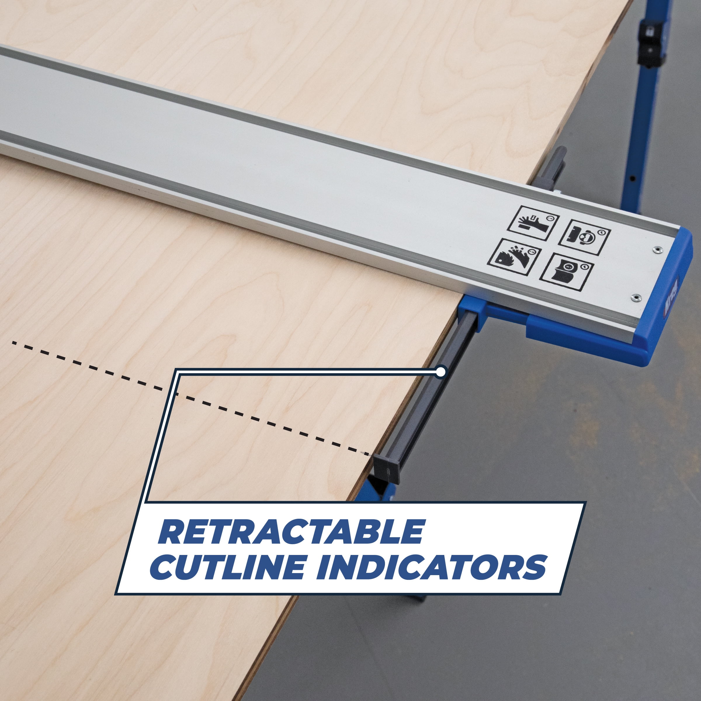 Image of Kreg Straight Edge Guide cut line indicators
