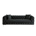 thumbnail image 5 of Morden Fort Couches for Living Room, Sofas for Living Room Furniture Sets, Chair, Couch and Sofa 3 Pieces, Fabric, Dutch Velvet-Black, 5 of 9