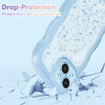 thumbnail image 4 of for iPhone 13 Case 6.1",Cute Curly Wave Case with Star Glitter,Clear Shiny Bling Soft TPU Shockproof Phone Protecive Case for Women Girls-Blue, 4 of 18