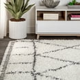 thumbnail image 5 of JONATHAN Y MERCER SHAG Mercer Shag Plush Tassel Moroccan Geometric Trellis Ivory/Gray 3 ft. x 5 ft. Area Rug (MCR101B-3), 5 of 8