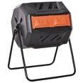 thumbnail image 1 of Orange Dual Chamber Tumbling Composter - 42.3 Gallon Outdoor Rotating Compost Bin with Ventilation & Sliding Doors - Perfect for Backyard Gardens & Patio Use, 1 of 7