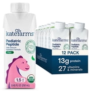 Kate Farms Organic Pediatric Peptide 1.5 Tube Feeding Formula, Plain, 8.45 fl oz (12 Pack)