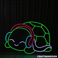 thumbnail image 3 of Craftnamesign Turtle Listen Music For Kids Room, Animal For Kid Zone Wall Art, 3 of 5