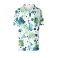 thumbnail image 3 of BRGZLK Women's Sleeved Shirt Fashion Casual Loose Short Print Button Down Business Casual Top Lightweight Summer V Neck Work Blouse, 3 of 6