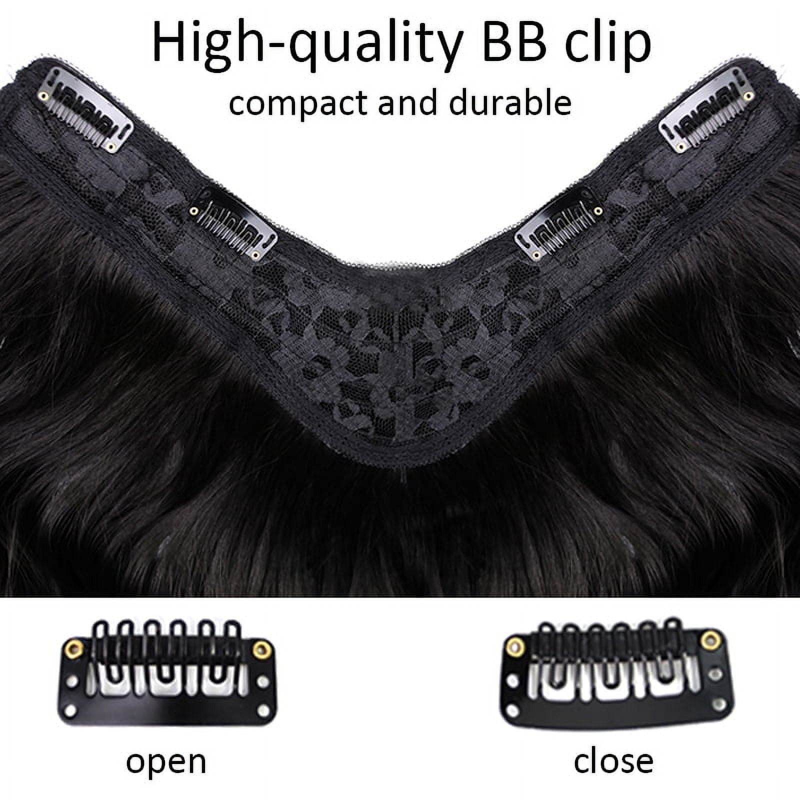 Synthetic U-Shaped corn beard wig piece clip in hair extension water ripple hairpiece black long wavy curly fake hair piece