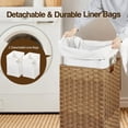 thumbnail image 3 of GREENSTELL Cesta para la colada con tapa, cesta para ropa de 60 L con 2 bolsas de forro extraíbles y 2 bolsas de malla para la colada, cesta de lavandería de ratán sintético tejida a mano para ropa, j, 3 of 5