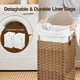 thumbnail image 3 of GREENSTELL Cesta para la colada con tapa, cesta para ropa de 60 L con 2 bolsas de forro extraíbles y 2 bolsas de malla para la colada, cesta de lavandería de ratán sintético tejida a mano para ropa, j, 3 of 5