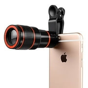 Rumfo Phone Camera Lens Kit 12X Adjustable Focus with Universal Clip for iPhone Samsung Galaxy HTC Huawei LG Sony and Other Android Smartphone, Tablet (Black)