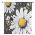 thumbnail image 2 of Daisy Bee Semi Sheer Curtains Drapes for Living Room, Bedroom, French Doors Window 84 Inches Long, Summer Botanical Farmhouse Flower Plants Rod Pocket Chiffon Curtain Drapery Voile Draperies Panel, 2 of 6