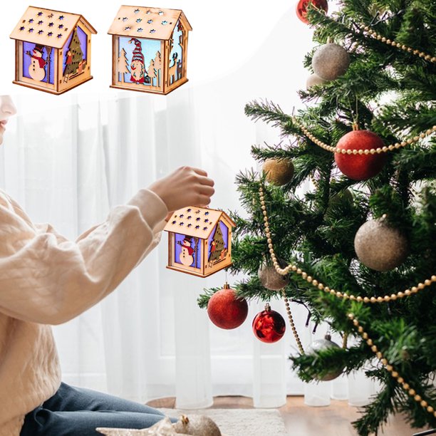 Ganfancp Decoraciones de Navidad Adornos de Madera de Luz Artesanías de Madera Navidad Sentir Decoraciones Del Partido Adecuado para La Decoración de La Habitación y Dar Regalos Liquidación Ventas Ho