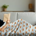 thumbnail image 3 of Fox Soft Flannel Fleece Throw Blanket, Nursery Themed Pattern with Continuous Baby Animal Head Print, Cozy Plush for Indoor and Outdoor Use, 50" x 70", Baby Blue Persian Orange, by Ambesonne, 3 of 5