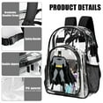 thumbnail image 5 of Batman Clear Backpack Heavy Duty Transparent Backpack See Through Book Bag for College School Travel Work Sports, 5 of 7