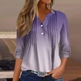 thumbnail image 2 of fatyb Women's Long Sleeve Blouses Casual Dressy V Neck Pleated Shirts Business Work Tops for Women, 2 of 5