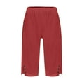 thumbnail image 3 of WILLBEST Pantalones Casuales para Mujer, Largos Hasta La Rodilla, elegantes, con Cintura Elástica y Bolsillos, para Atuendos de Playa de Verano. Extra Grande, 3 of 4