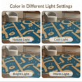 thumbnail image 7 of ODIKA 6'x9' Navy Blue Ochre Abstract Geometric Washable Area Rug Modern Artistic Stepped Forms Curved Lines Diamond Dots Minimalist Graphic Non-Slip, Easy Care, for Family Room, Living Mater Bedroom, 7 of 7