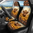 thumbnail image 2 of KUIFORTI Aztec Automobile Seat Cover Sets 4 Pcs, Highland Cow Front Seat Protector Carseat Rear Split Bench Cover Universal for Car Truck SUV Easy to Install, 2 of 7