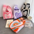 thumbnail image 3 of Bolso con patrón de corazón, bolso de hombro tejido Bolso de punto con corazón Bolso de hombro tejido Diseño de última generación, 3 of 12