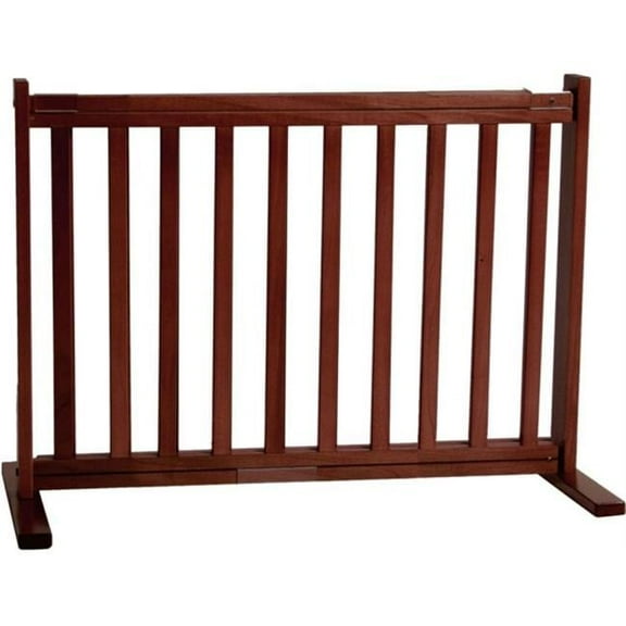 20 Inch All Wood Small Free Standing Gate - Mahogany
