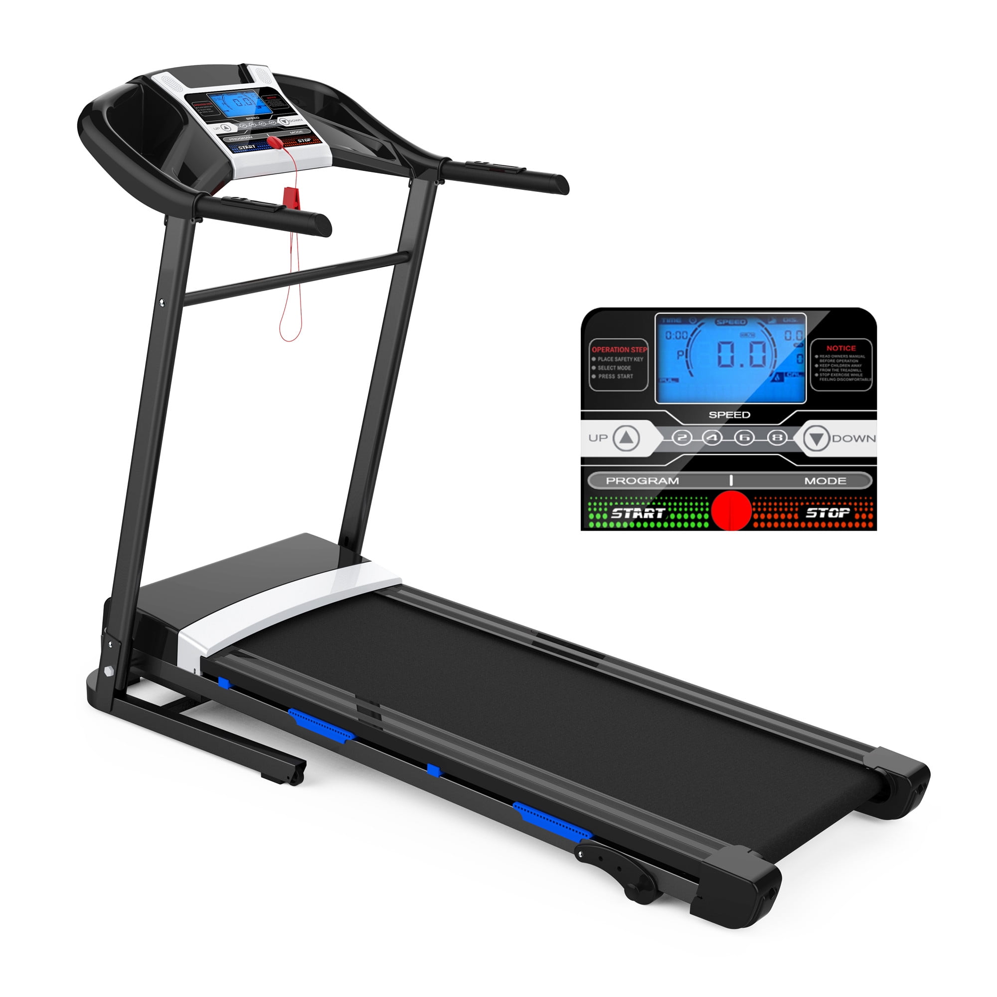 TKOOFN Folding Treadmill Running Jogging Machine, Shock-Absorbing