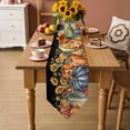 thumbnail image 5 of Table Runners 72 Inches Long, Yellow Sunflower Pumpkins Cotton Linen Kitchen Dining Coffee Table Runner for Party Home Decor, Black Watercolor Botanical Tabletop Dresser Scarves Runner 14x72 Inch, 5 of 9