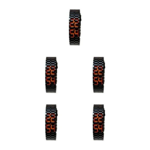 Reloj LED Bearachild para hombres y mujeres de acero Rojo