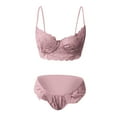 thumbnail image 3 of Gibobby Sujetador De Encaje Para Mujer Conjunto De Lencería Erótica Cuello V Lencería erótica Sexy para Mujer, Vestido de Piel Sexy y Casual, Mujer Sexy(Rosa, M), 3 of 5