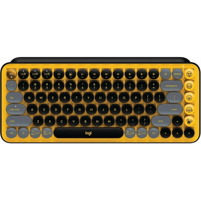 Refurbished (Good) Logitech POP Keys Wireless Mechanical Tactile Switch Keyboard - Blast Yellow (920-010707)