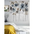 thumbnail image 3 of Blue Brown Spring Floral Sheer Curtains 63 Inch Length 2 Panels Set, Watercolor Botanical Vintage Voile Window Treatment Rod Pocket Curtains Sheers Drapes for Bedroom/Living Room/Kitchen 52x"63"x2, 3 of 7