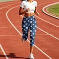 thumbnail image 5 of Women Print Capri Legging Buttery Soft Stretch High Waisted Yoga Leggings for Gym Workout Summer Slim Capris Pant with Pocket Fashion Casual Athletic Cropped Pants, 5 of 8