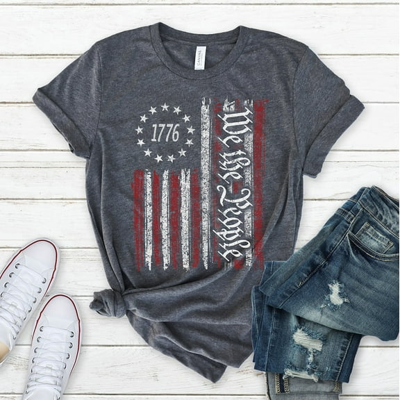 We The People Shirt, Patriotic Shirts For Women Man, Vintage USA Flag Shirt, 1776 Flag T-Shirt, History Shirt, Labor Day Shirt