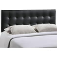 thumbnail image 4 of Hawthorne Collections Contemporary Tufted Button Faux Leather Upholstered Queen Headboard in Black, 4 of 6