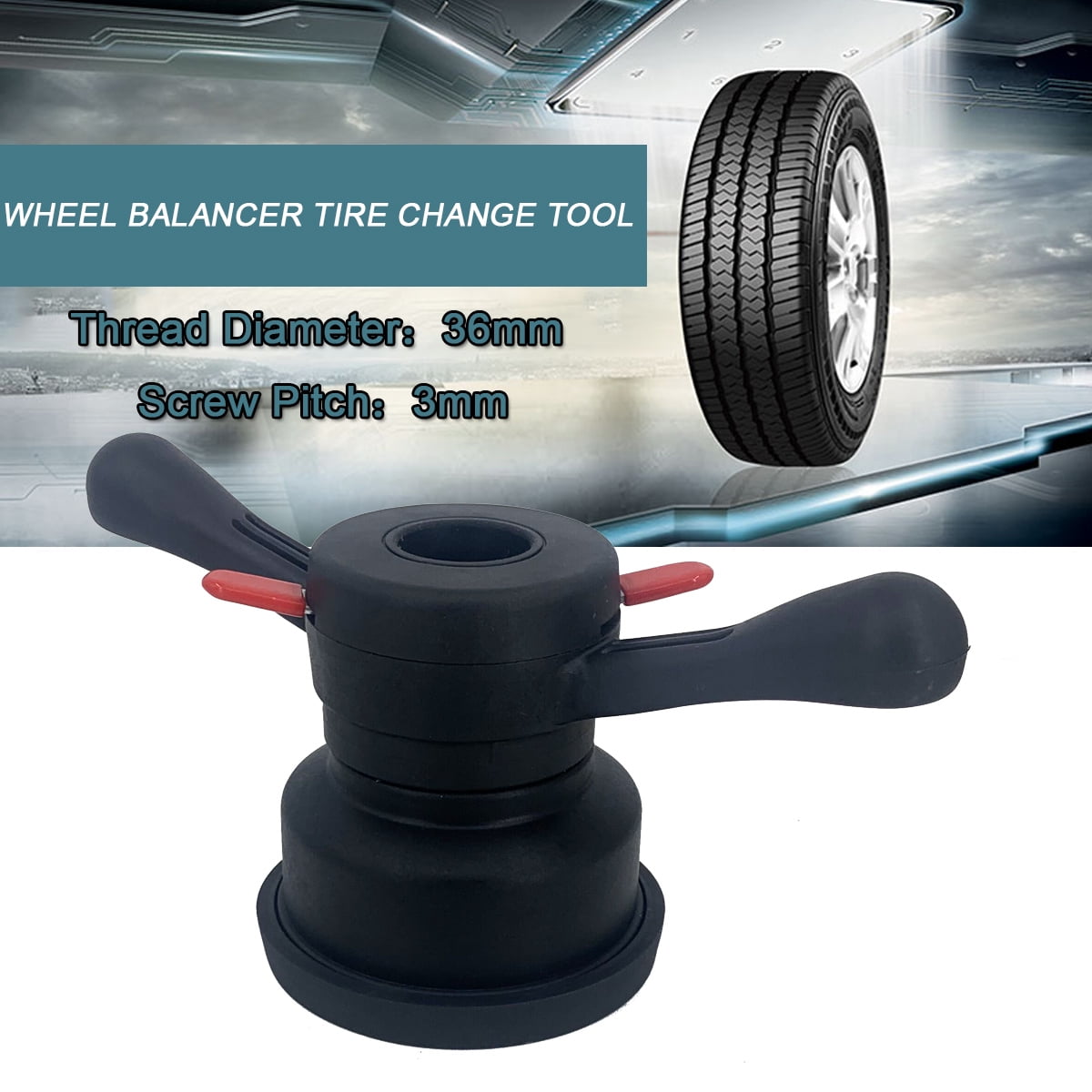 ECUTEE 36mm x 3mm Wheel Balancer Quick Release Wing Nut & Pressure Cup