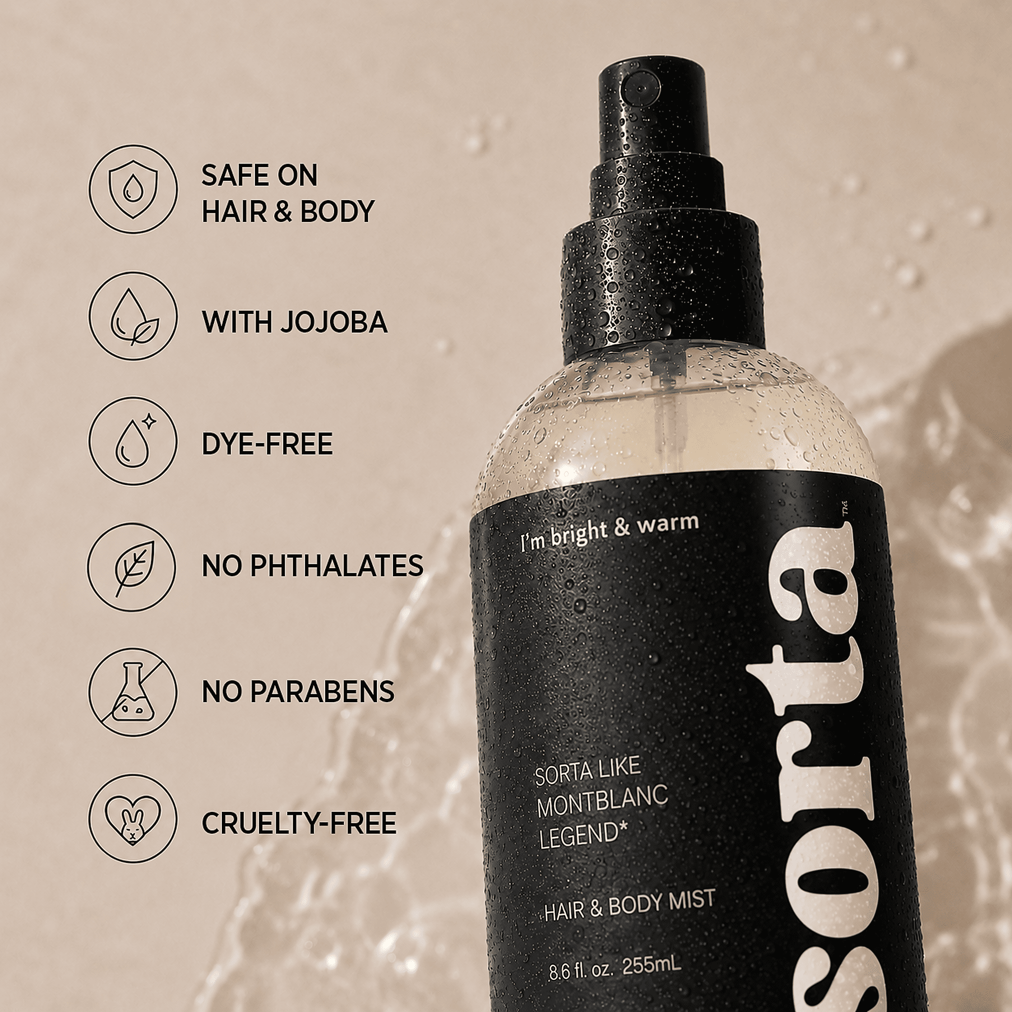 Sorta Bold & Confident Hair & Body Mist, Inspired by Creed Aventus, 8.6 fl oz