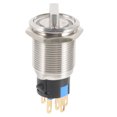 thumbnail image 1 of FUTUREORYY Plated Silver Marine Metal Push Button with Light Momentary High Top Switch for Fan Control, 1 of 5
