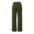 thumbnail image 6 of Womens Summer Palazzo Pants Wide Leg Loose Fit Flowy Beach Trousers Pleated Elastic Waist with Pockets for Travel,Olive Green,L, 6 of 8