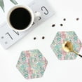 thumbnail image 5 of Fuzoiu Watercolor Tiger Print Leather Coasters Set,Drink Coasters Set of 6,for Tabletop Protection, Durable PVC Coasters,Home Décor and Housewarming Gift,Hexagon, 5 of 7