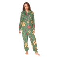 thumbnail image 2 of FORMRS Onesies Pajama for Adults Unisex Hoodie Winter Jumpsuit One Piece Sleepwear, Sizes S-2XL, Yellow Christmas Gingerbread, 2 of 7