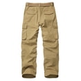 thumbnail image 2 of Women Relaxed Fit Y2K Cargo Pants Casual Hiking Work Pants with Zipper Pockets (No Belt )Light Brown,Size 18, 2 of 7