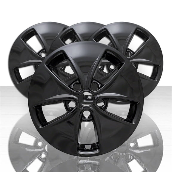 Set of 4 16' 5 Flared Spoke Wheel Skins for 2014-2019 Kia Soul Base - Gloss Black