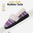 thumbnail image 5 of Litfun Women's Memory Foam House Shoes Warm Comfy Fuzzy House Slippers with Knit Fleece Lined, Purple, 9-10.5, 5 of 8